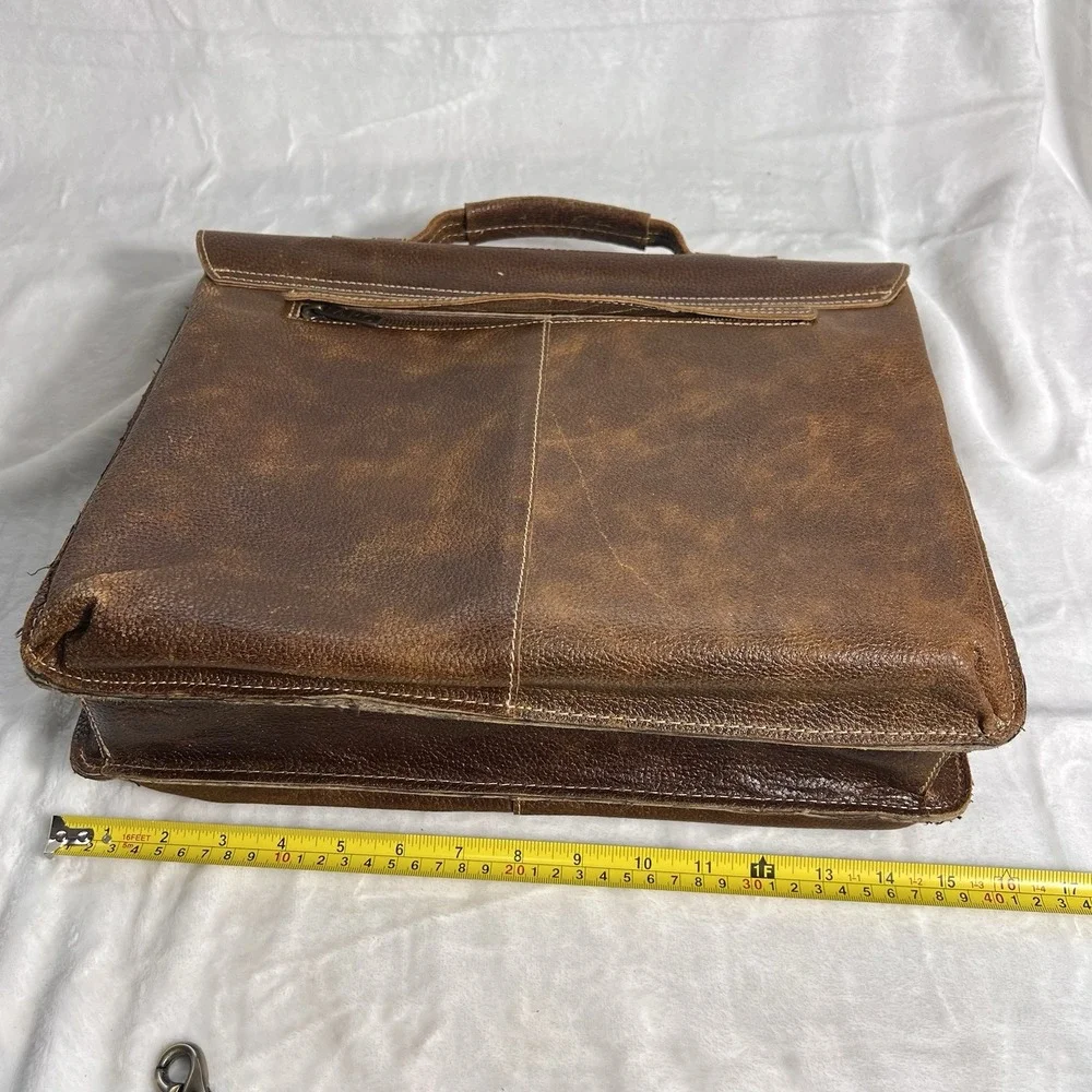 AmeriLeather Classical Leather Organizer Briefcase Bag Travel Business Strap